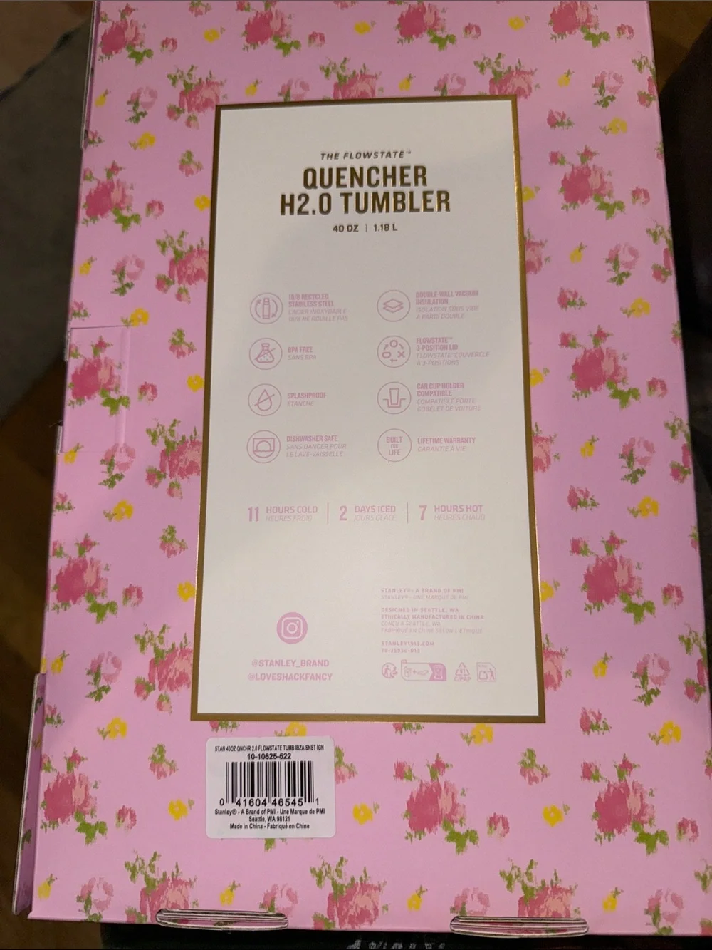 Stanley 1913 x LoveShackFancy Quencher H2.0 40 oz Ibiza Sunset - new in box